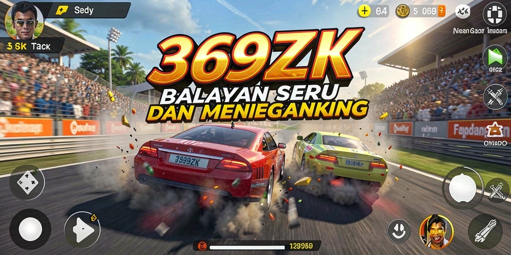 Tangkapan layar utama 369ZK menampilkan aksi balap yang mendebarkan.