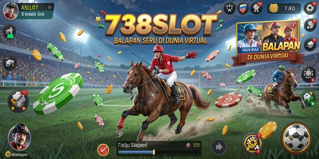 Tampilan gameplay 738SLOT dengan mobil balap yang cepat dan lintasan menantang.