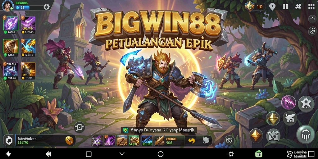 Gambaran layar gameplay BIGWIN88 yang menampilkan aksi RPG yang memukau.