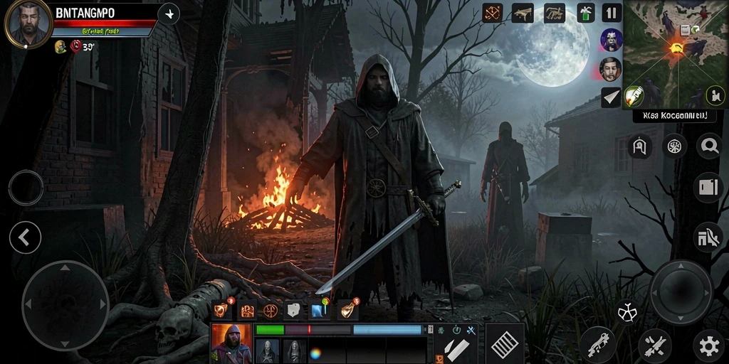 Tangkapan layar BINTANGMPO menunjukkan suasana mencekam dalam gameplay.