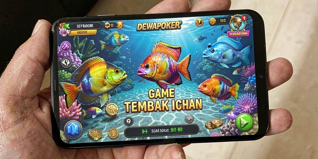 Tampilan gameplay DEWAPOKER dengan aksi menembak ikan yang seru.