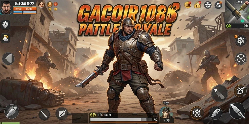 Gameplay mendebarkan dalam pertempuran Battle Royale.