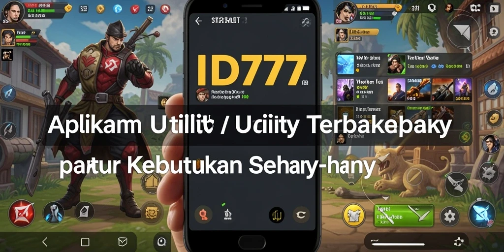 Tampilan aplikasi ID777 dengan fitur utilitas yang lengkap.