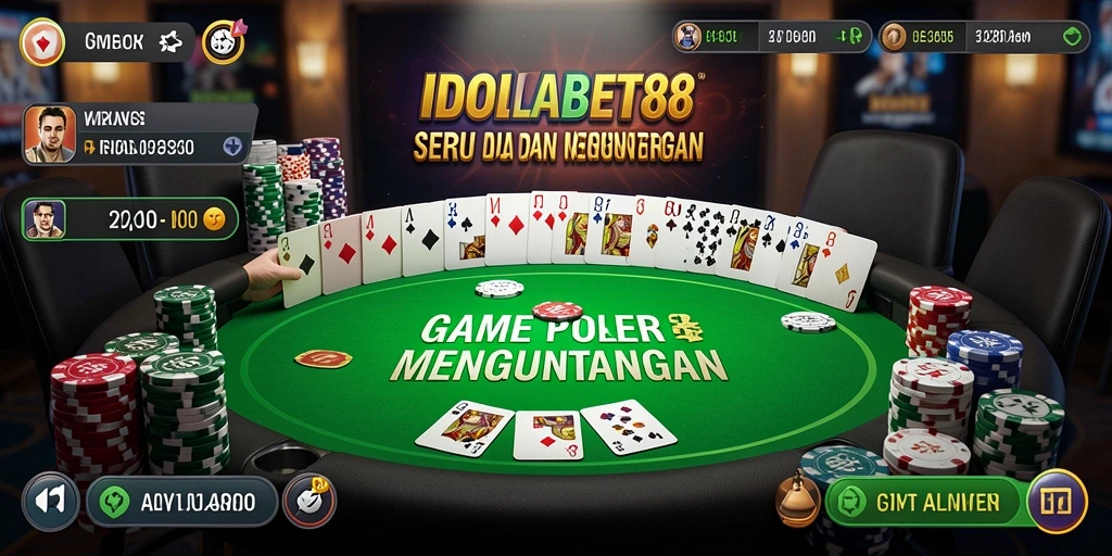 Tampilan gameplay poker yang menarik di IDOLABET88.