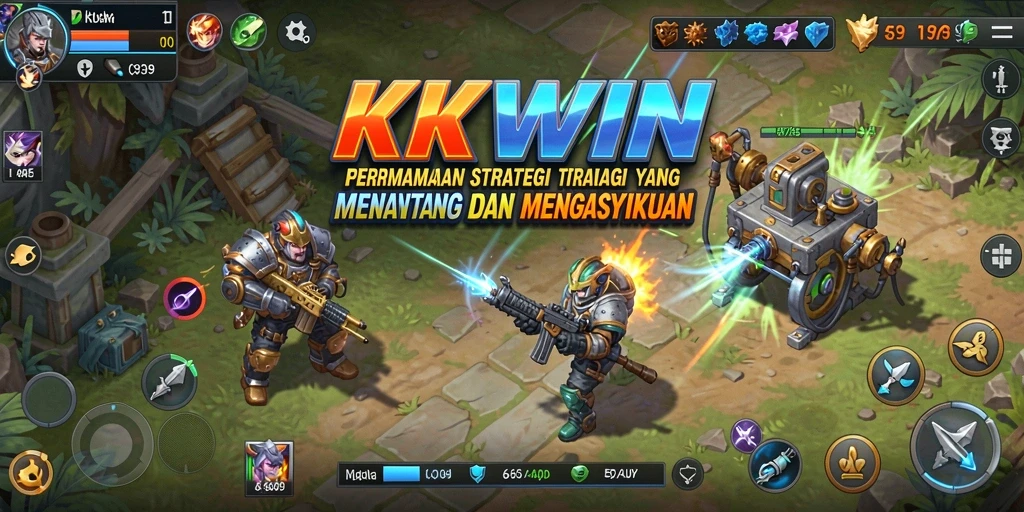 Screenshot menunjukkan aksi mendebarkan dalam gameplay strategi KKWIN.