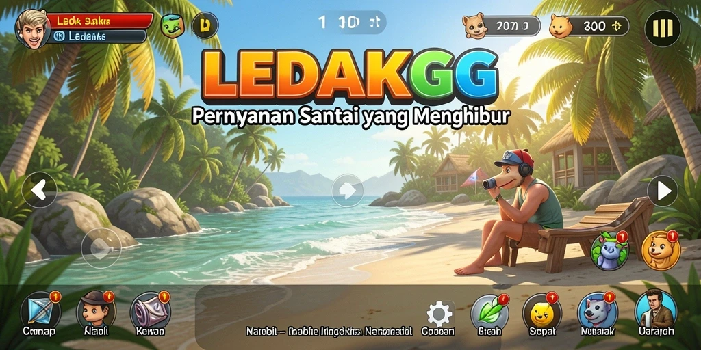 Tangkapan layar LEDAKGG menunjukkan grafis cerah dan gameplay yang seru.