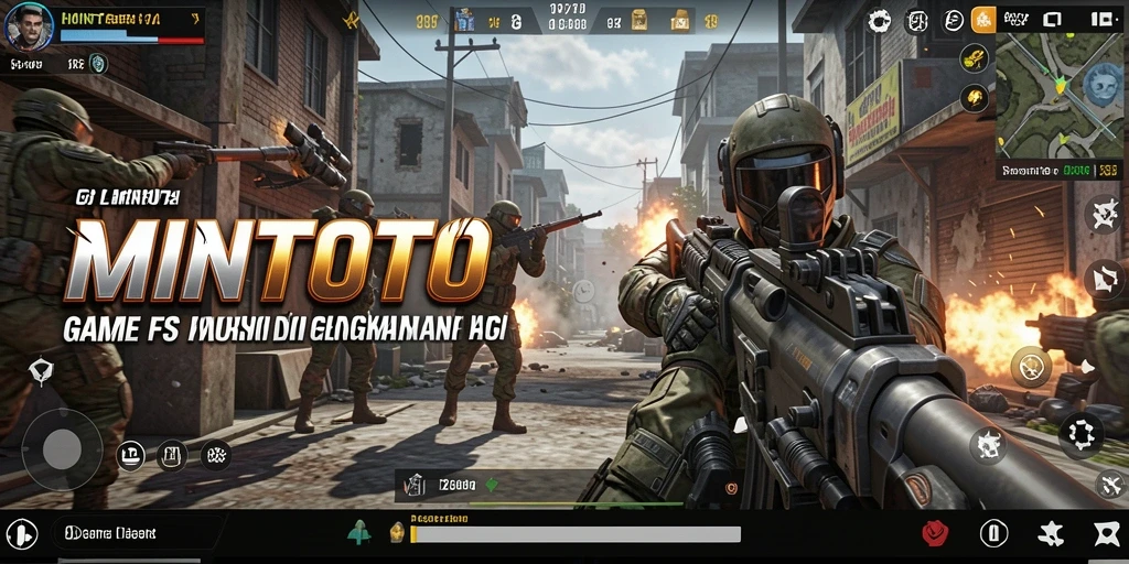 Tangkapan layar MINTOTO menampilkan aksi seru dalam pertempuran FPS yang intens.