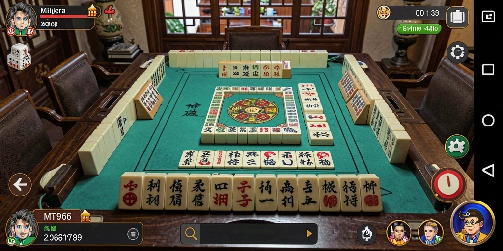 Screenshot gameplay MT966 menampilkan aksi seru permainan Mahjong.