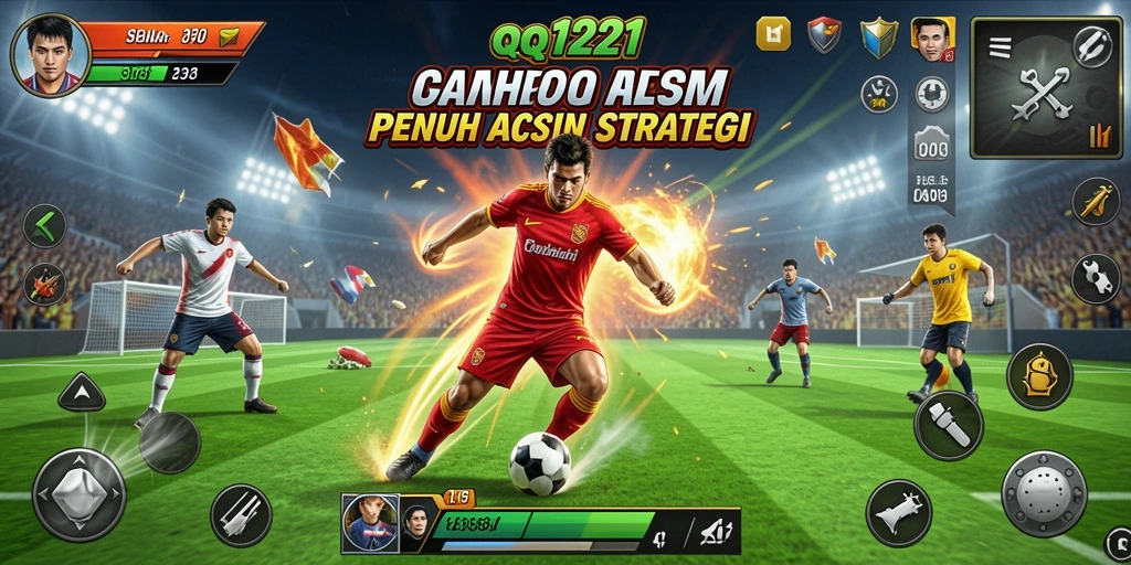 Screenshot gameplay QQ1221 yang menunjukkan aksi seru di lapangan.