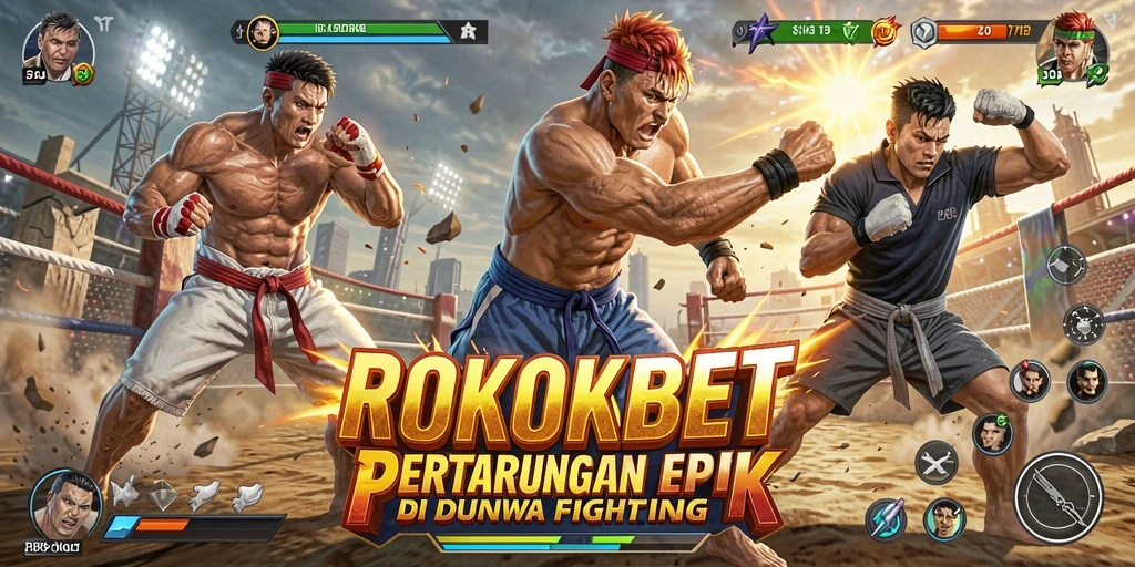 Screenshot gameplay ROKOKBET dengan aksi pertarungan mendebarkan.