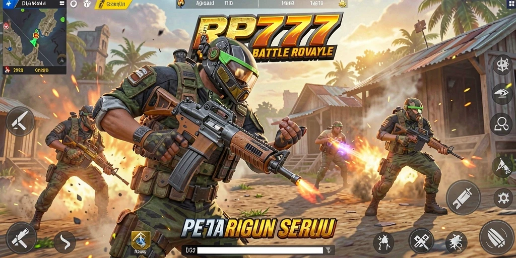 Gameplay seru RP777 dalam pertempuran Battle Royale.