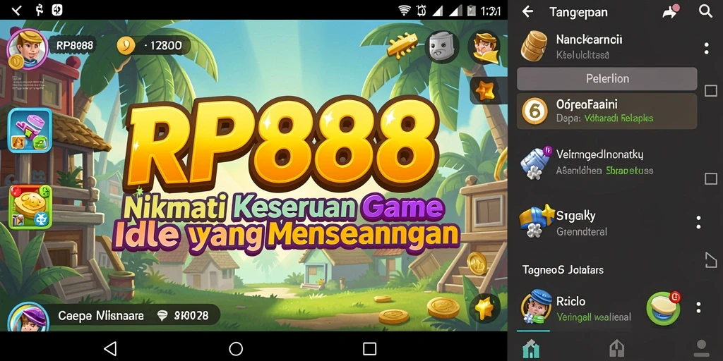 Tampilan gameplay menarik dari RP888 dengan elemen Idle yang unik.