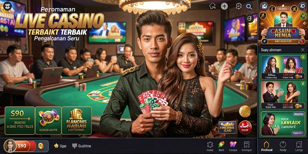 Screenshot gameplay Live Casino S80 dengan dealer profesional.