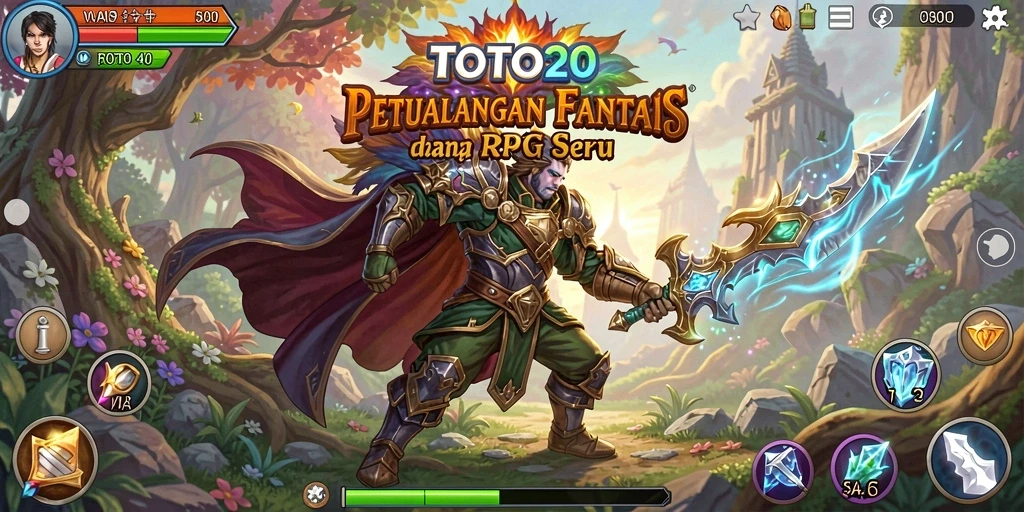 Screenshot TOTO20 menampilkan pertempuran epik dalam dunia RPG.