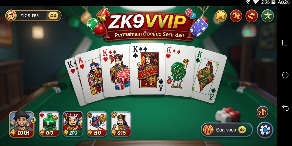 Screenshot ZK9VIP menampilkan gameplay seru dari permainan Domino.